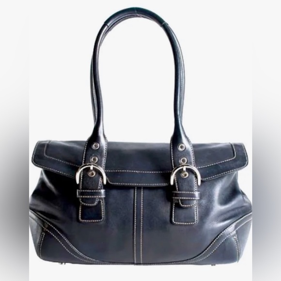 Coach Handbags - COACH SOHO BLACK LEATHER FLAP SATCHEL